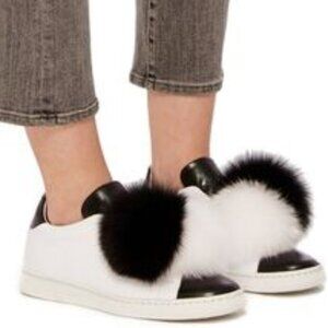 Leather Pompom Sneakers by Joshua Sanders